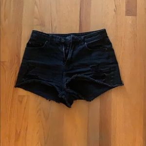 Black jean shorts
